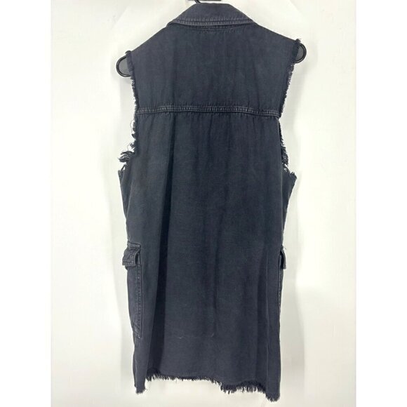 Free People Charcoal Grey Sleeveless Zip Moto Dress XS - Picture 2 of 4